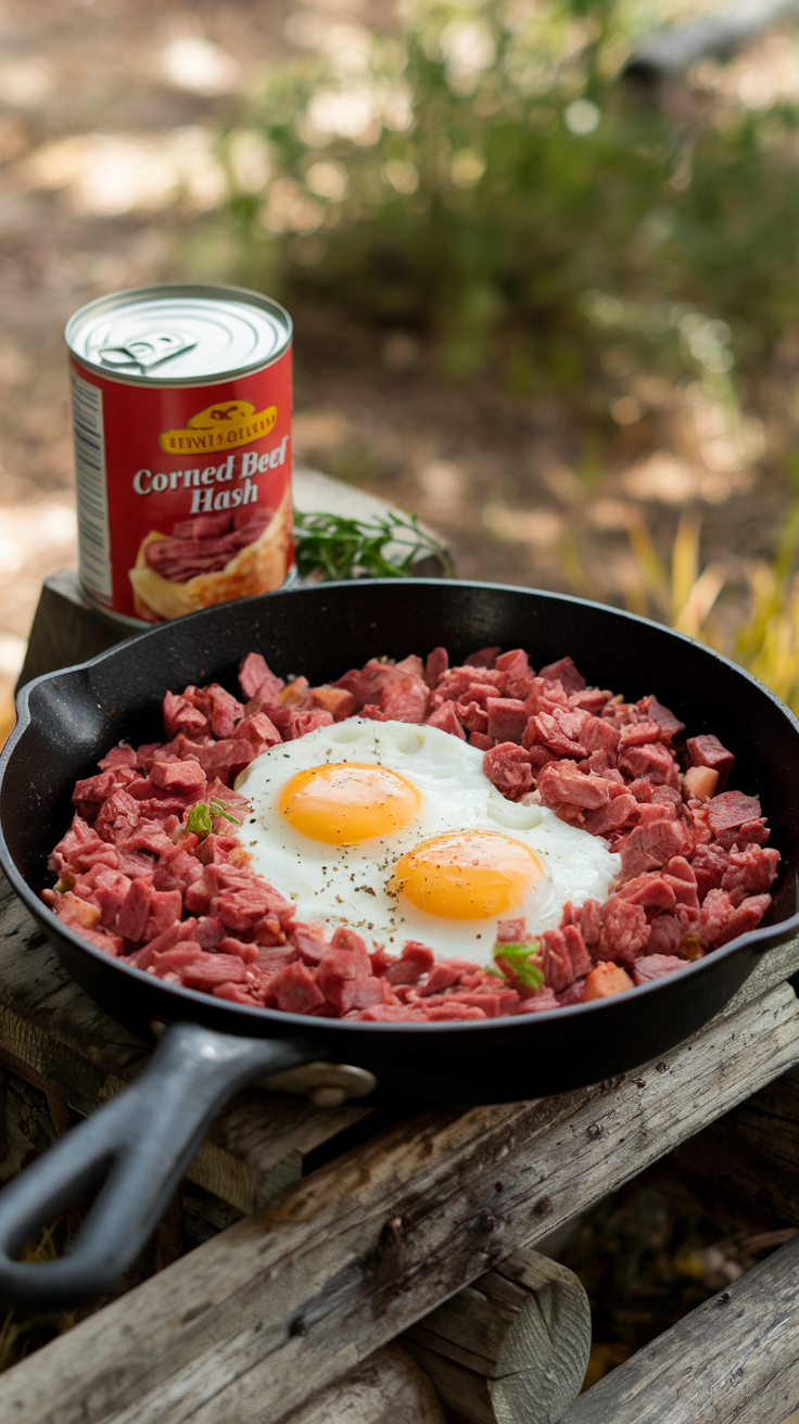 Canned Corned Beef Hash & Eggs