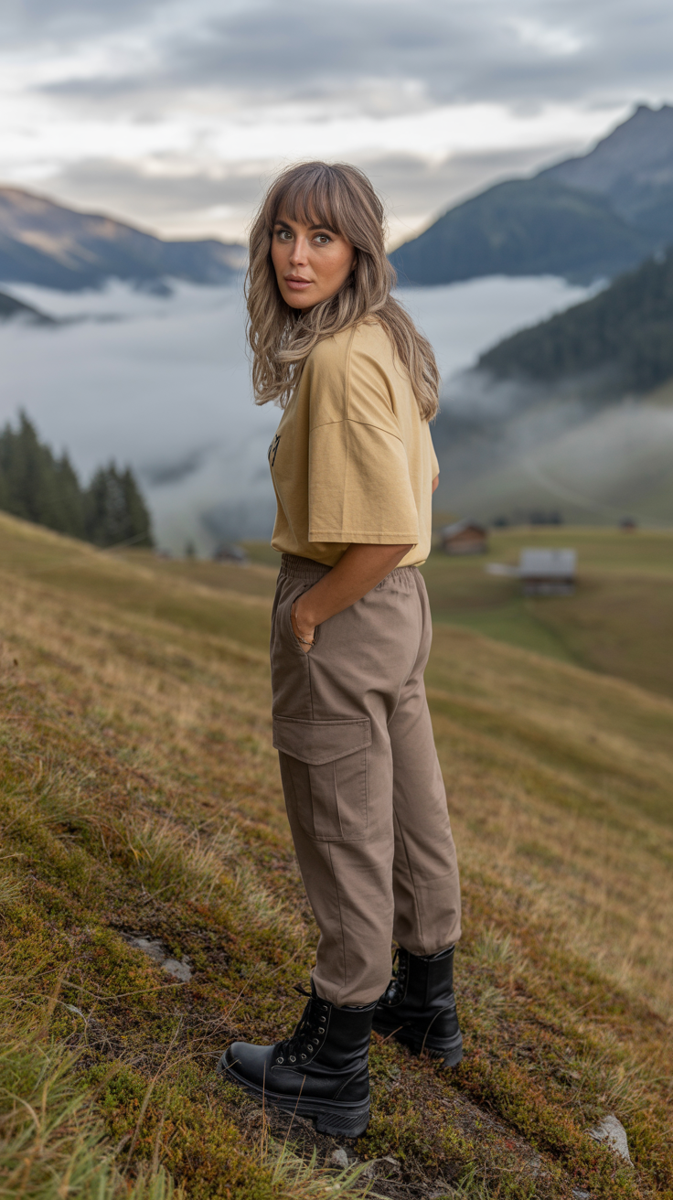 Cargo Joggers and Oversized Tee