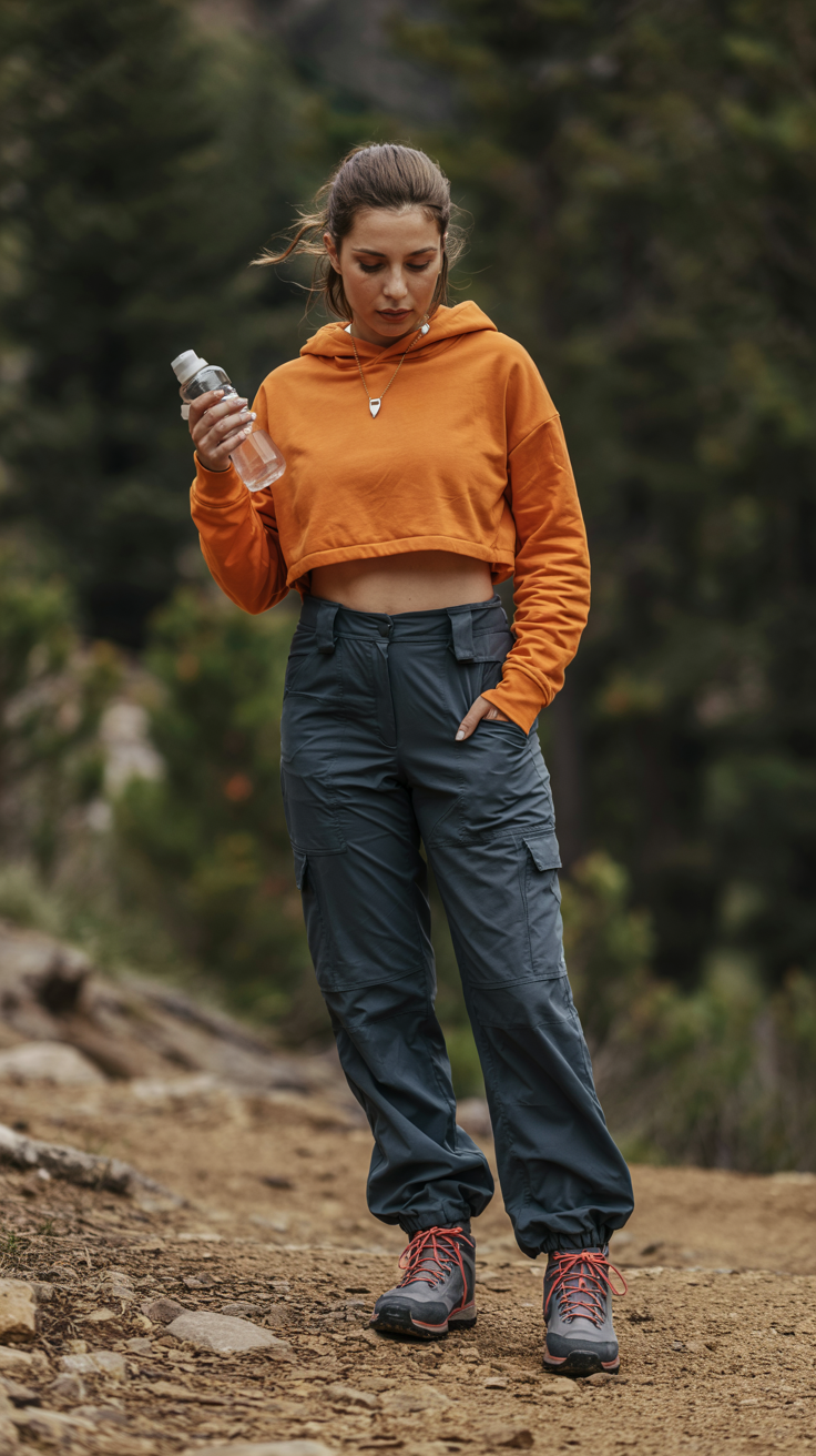 Cargo Pants and Cropped Hoodie