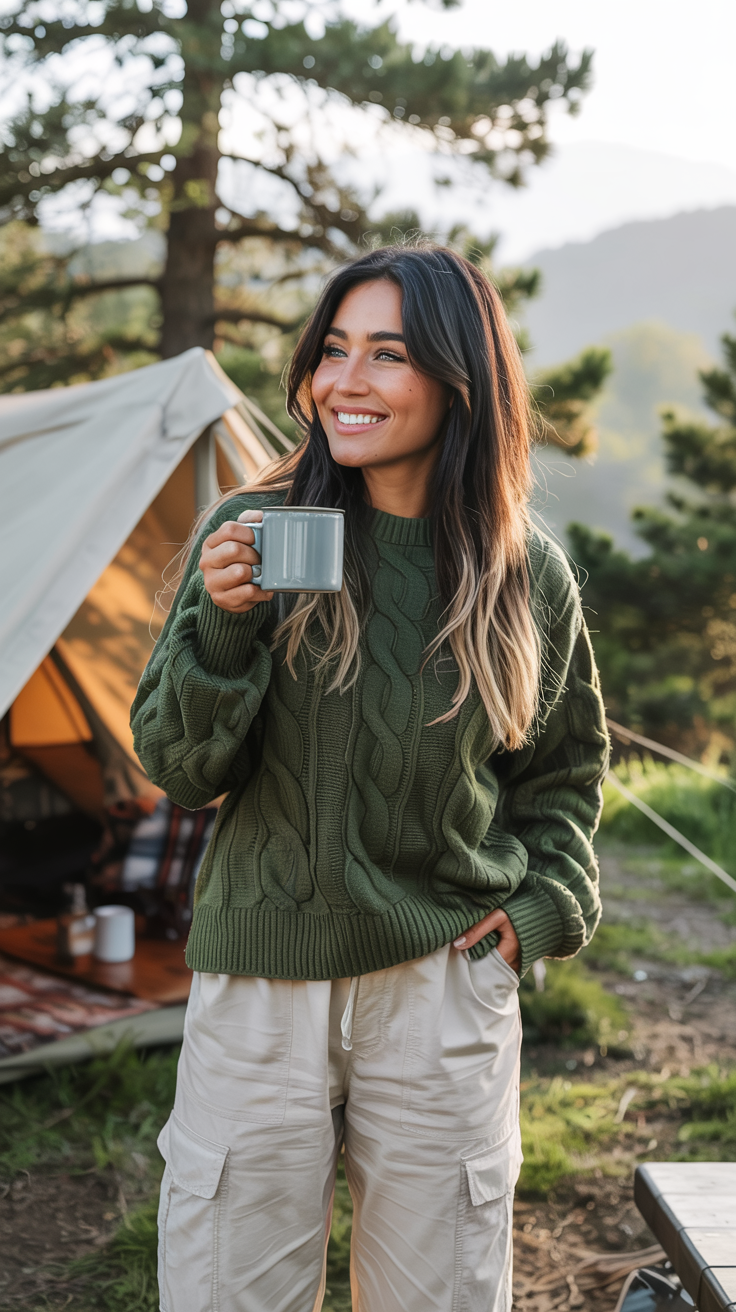 Cargo Pants and Knit Sweater