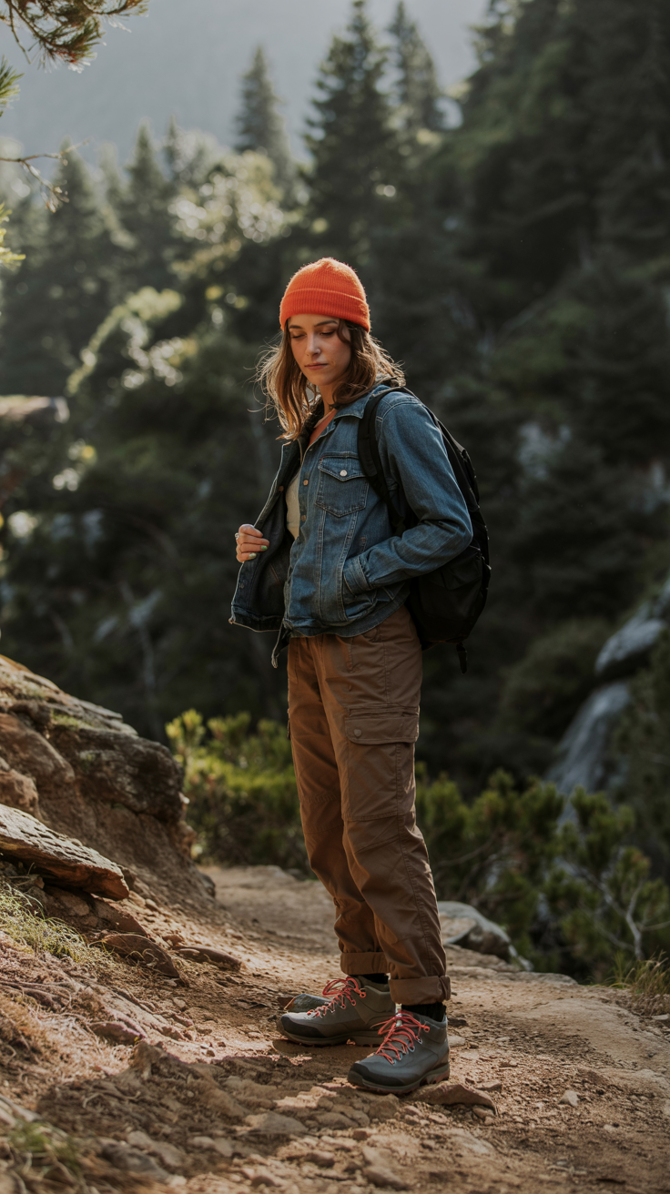 Cargo Pants and Shacket and Beanie