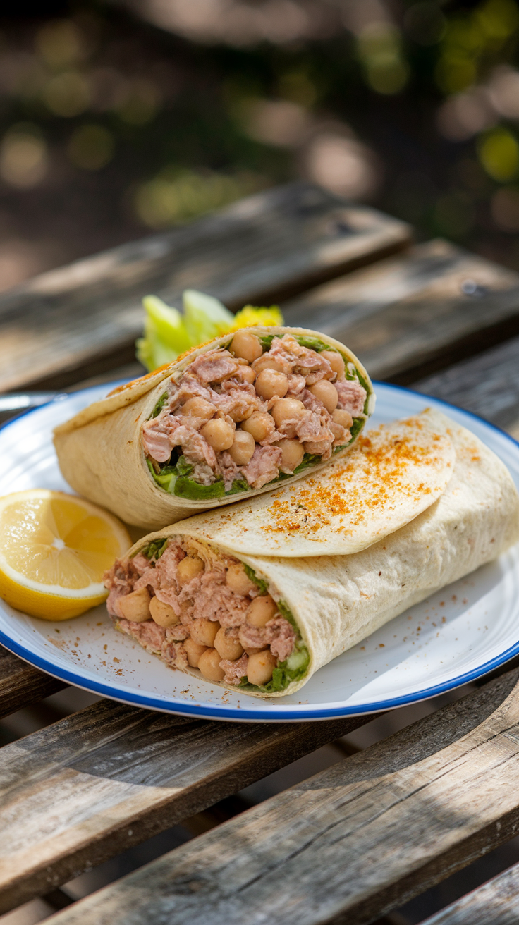 Chickpea Tuna Salad Wrap