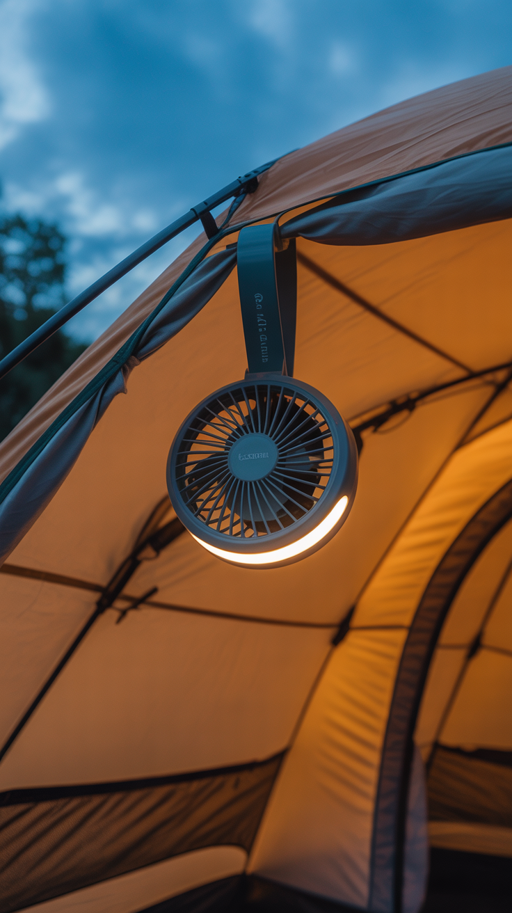 Clip-On Tent Fan with Light