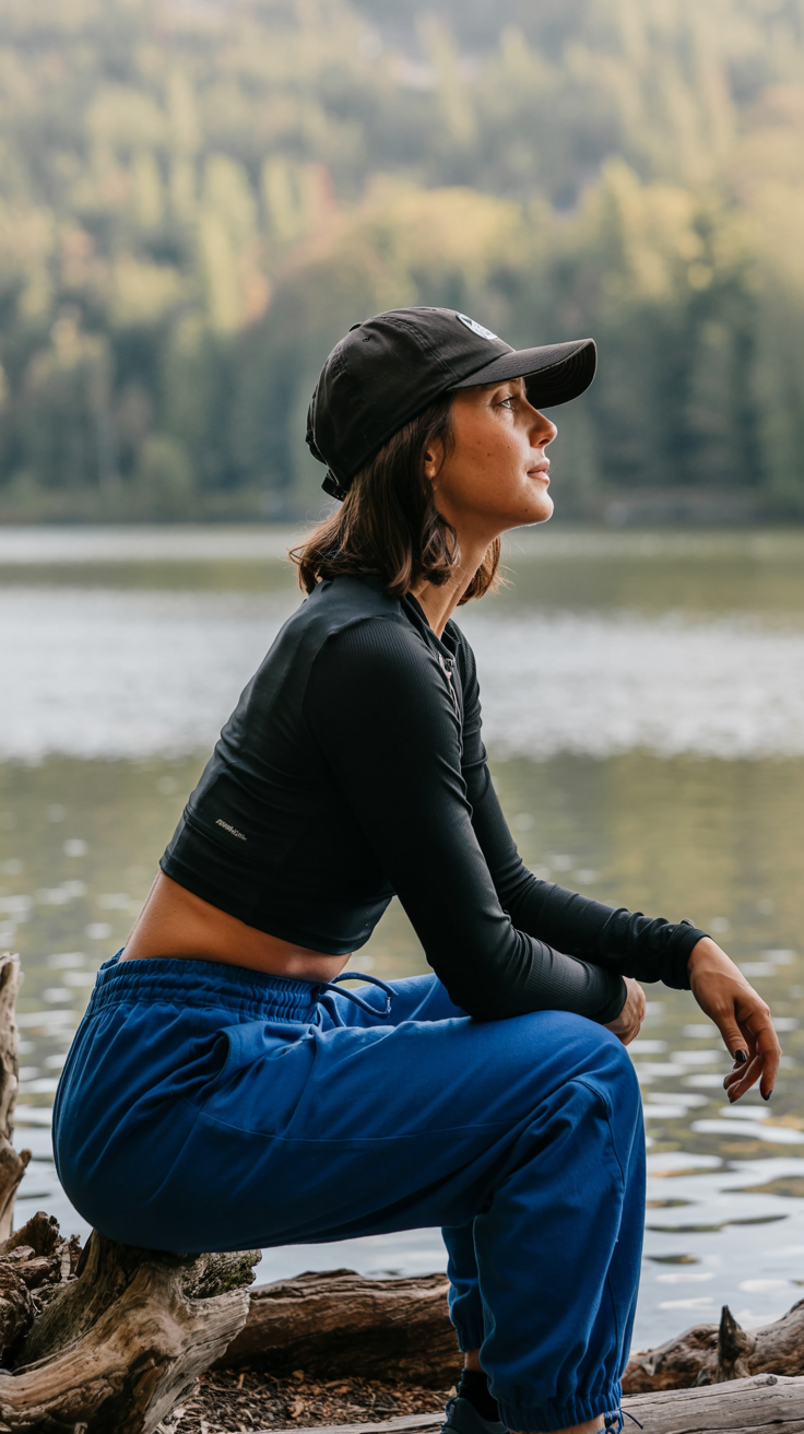 Cropped Thermal and Cargo Pants