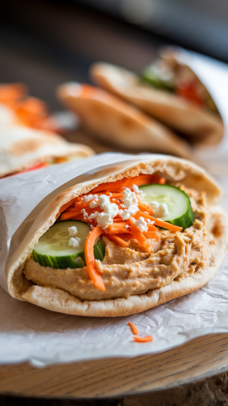 Hummus + Veggie Pitas