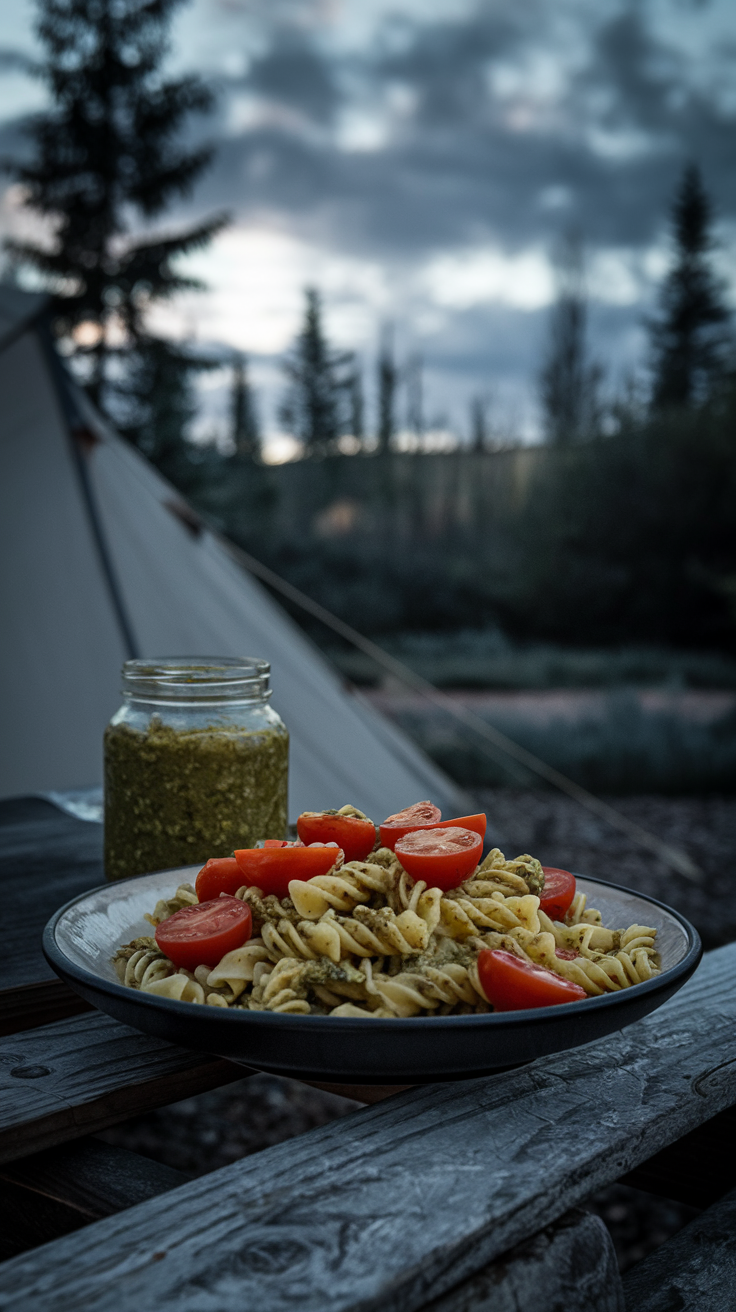 Pasta with Pesto and Cherry Tomatoes