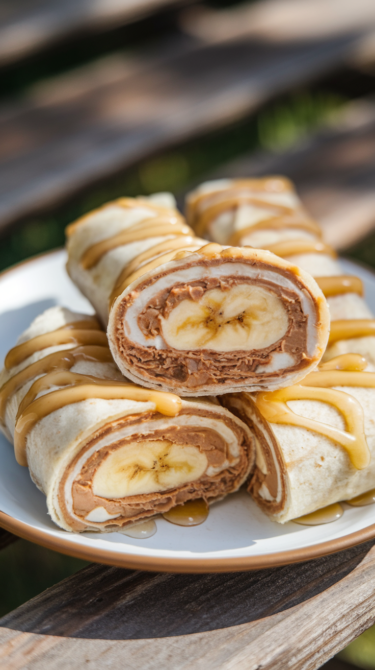 Peanut Butter + Banana Roll-Ups