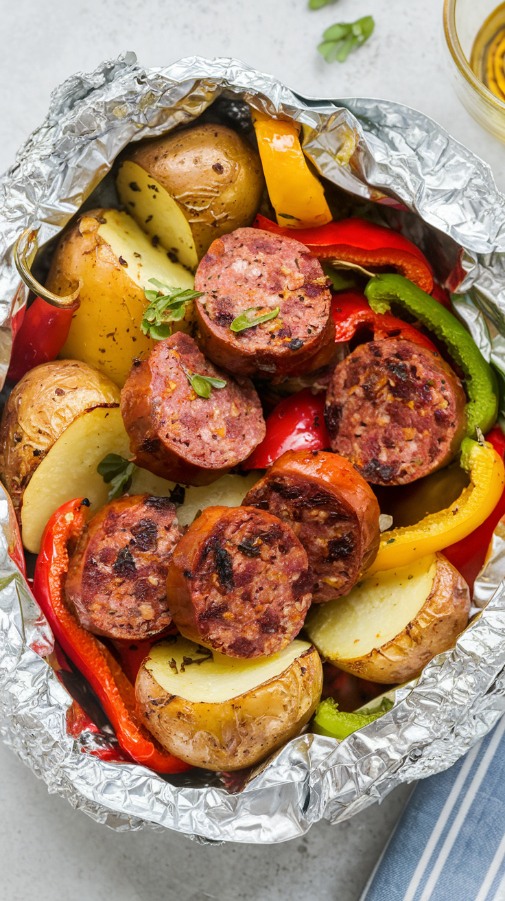 Sausage Potato and Pepper Packets