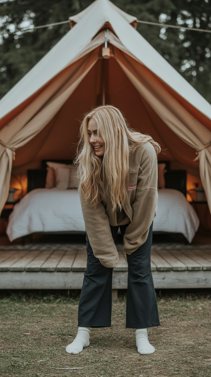 Wide-Leg Joggers and Fleece Pullover